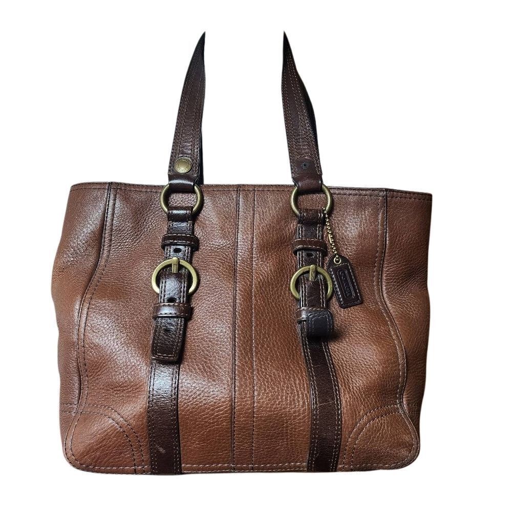 Coach Brown Pebbled Leather Purse - Picture 2 of 12